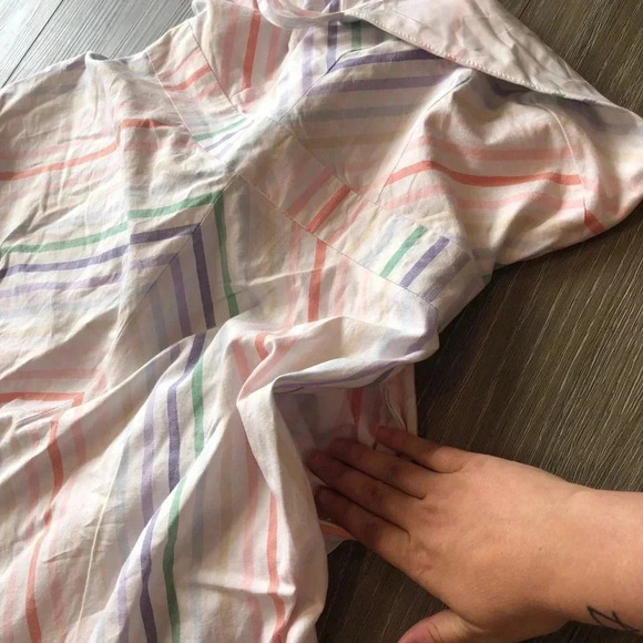 New York And Company Pastel Rainbow Stripe Halter Dress Size Small - Picture 11 of 14